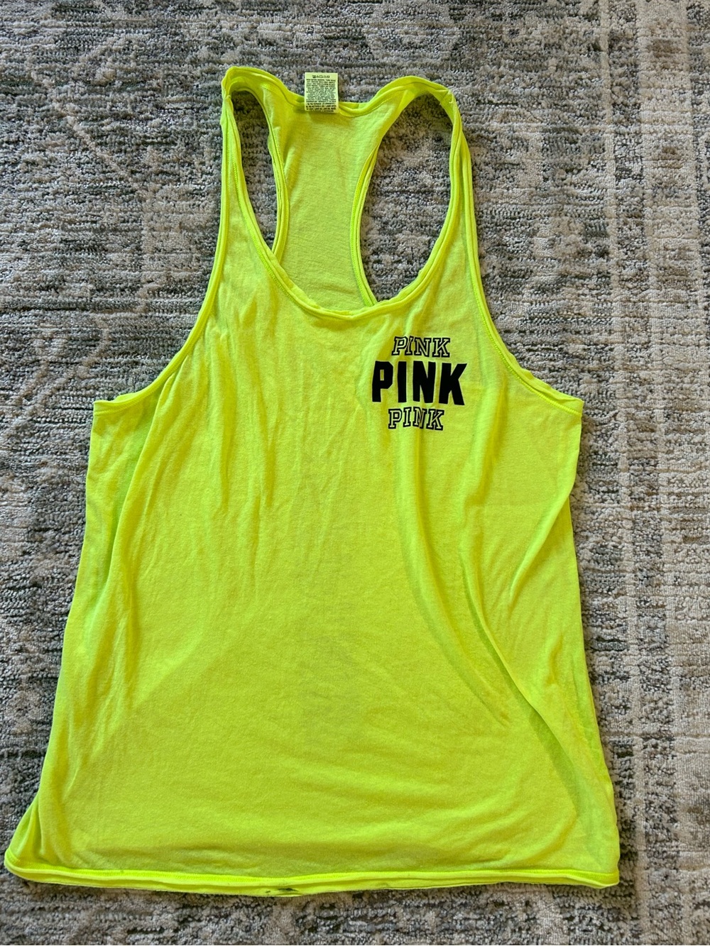 Victoria's Secret PINK Neon Yellow Racerback Tank